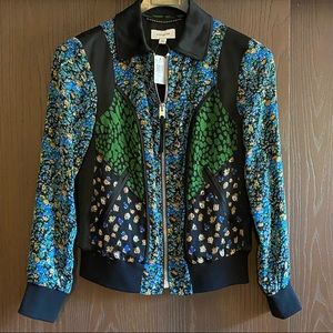 Coach framed floral varsity jacket